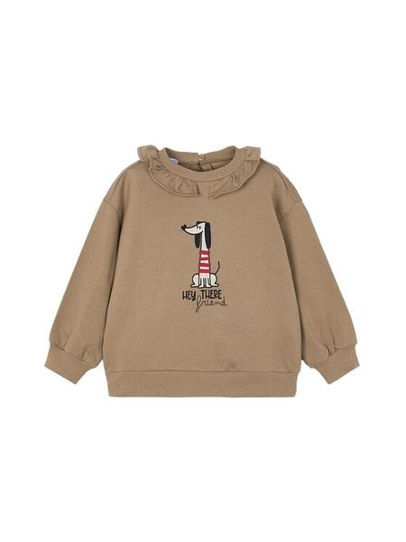 Mayoral Bluza 4430 Brązowy Regular Fit. Brązowe bluzy dla dziewczynek Mayoral, bez wzorów, z bawełny, bez ramiączek, bez kaptura. Za 129.99 zł.