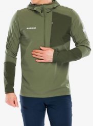 Bluza z kapturem męska Mammut Madris Light ML Half Zip Hoody. Zielone bluzy męskie Mammut, m, bez wzorów, z elastanu, z kapturem. Za 561.40 zł.