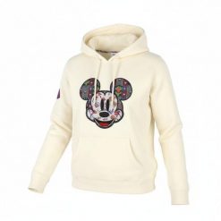 Desigual Disney Bluza z Kapturem Mickey Mouse Beżowa Oversized XS. Brązowe bluzy damskie Desigual, xs, z aplikacjami, z bawełny, z kapturem. Za 319.99 zł.
