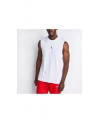 Koszulka męska nike air jordan dri-fit sport sleevelees top white. Białe koszulki sportowe męskie Nike, m, bez wzorów, z materiału, bez kołnierzyka, bez ramiączek, do koszykówki, dri-fit (nike). Za 249.00 zł.