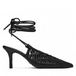 Szpilki Patrizia Pepe. Czarne szpilki damskie Patrizia Pepe, bez wzorów, bez obcasa, bez zapięcia. Za 2,089.00 zł.