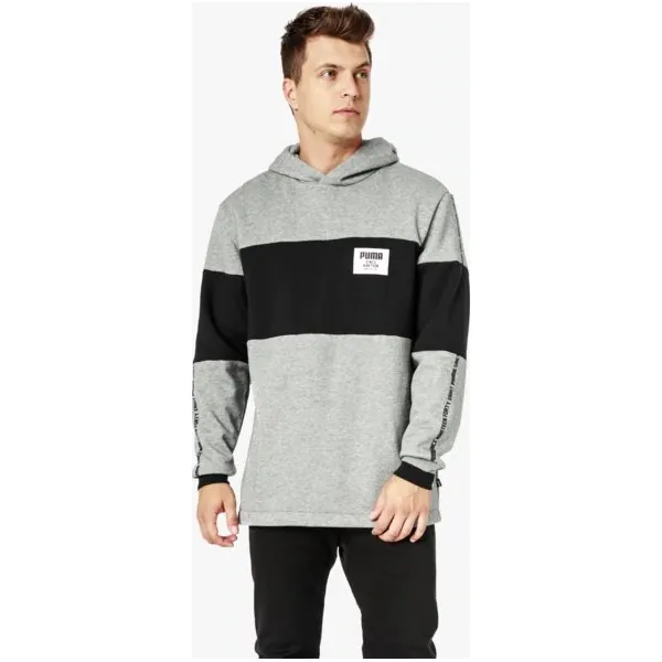 Puma Bluza Rebel Block Hoody Fl , szary, rozmiar M. Szare bluzy męskie Puma, m, bez wzorów, z bawełny, bez kaptura. W wyprzedaży za 159.99 zł.