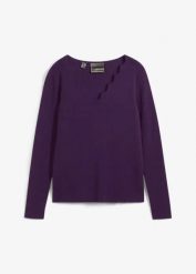 Cienki sweter z lejącej mieszanki wiskozy. Czarne swetry damskie bonprix, bez wzorów, z wiskozy, bez kołnierzyka, bez ramiączek, bez kaptura. Za 127.99 zł.