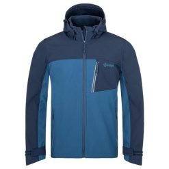 Męska kurtka softshell Kilpi RAVIO-M. Niebieskie kurtki męskie Kilpi, m, bez wzorów, z softshellu, sportowe, bez kaptura. Za 309.99 zł.