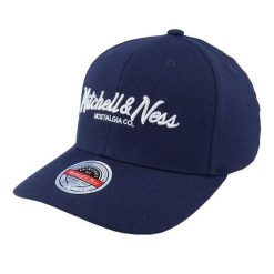 Czapka z daszkiem męska do koszykówki Mitchell & Ness Pinscript Classic. Niebieskie czapki i kapelusze męskie Mitchell & Ness, bez wzorów, sportowe. Za 149.00 zł.