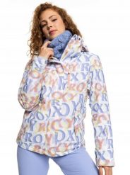 Kurtka narciarska damska Roxy Jetty Insulated. Białe kurtki damskie Roxy, s, bez wzorów, z materiału, bez kaptura, narciarskie. Za 412.49 zł.