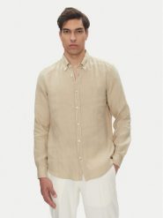 BOSS Koszula H-Roan-Bd-E-C1 50520283 Beżowy Slim Fit. Brązowe koszule męskie Boss, m, bez wzorów, ze lnu, bez kołnierzyka, bez ramiączek. Za 319.99 zł.