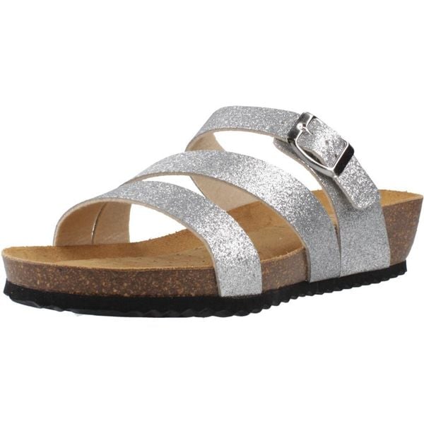 Sandały GEOX D551AA Srebrny. Szare sandały damskie Geox, bez wzorów, z syntetyku, bez obcasa, bez zapięcia. Za 263.99 zł.
