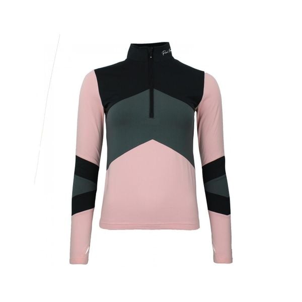 Damska koszulka 1st Skin z zamkiem błyskawicznym Peak Mountain. Czarne koszulki sportowe damskie Peak Mountain, bez wzorów, eleganckie, bez kołnierzyka. W wyprzedaży za 170.00 zł.