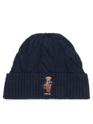 Polo Ralph Lauren Czapka 455P18118001 Granatowy. Niebieskie czapki i kapelusze damskie Polo Ralph Lauren, na zimę, bez wzorów, z wełny. Za 419.99 zł.