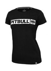 Koszulka damska Pitbull Classic Boxing. Czarne t-shirty damskie PITBULL, m, z aplikacjami, z bawełny, bez kołnierzyka. Za 69.99 zł.
