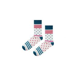 Skarpetki Blue Stripes N Dots. Niebieskie skarpety męskie marki Soxstory, z napisami. Za 16.00 zł.