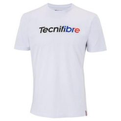 Koszulka tenisowa męska z krótkim rękawem Tecnifibre Club Tee. Białe koszulki sportowe męskie TECNIFIBRE, m, bez wzorów, bez kołnierzyka, bez ramiączek, tenisowe. Za 89.00 zł.