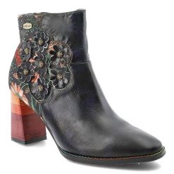 Granatowe Botki Laura Vita Eleganckie Buty Damskie. Niebieskie kozaki damskie Laura Vita, ze skóry, bez obcasa, na obcasie. Za 424.99 zł.