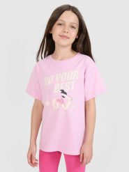 4F T-shirt regular z nadrukiem dziewczęcy - różowy 158 (12-13 lat). Czerwone t-shirty i topy dla dziewczynek 4f, bez wzorów, z bawełny, bez ramiączek. W wyprzedaży za 19.99 zł.