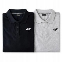 KOSZULKA POLO MĘSKA 4F T-SHIRT KOMPLET ZESTAW 2 SZTUKI. Koszulki polo męskie 4f, m, bez wzorów, z bawełny, bez kołnierzyka, bez ramiączek, na fitness i siłownię. Za 179.98 zł.