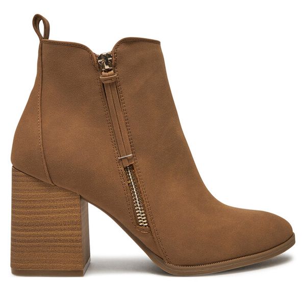 Botki Call It Spring. Brązowe botki damskie Call it Spring, bez obcasa, na słupku, bez zapięcia. Za 299.99 zł.