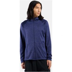 Bluza męska Odlo TENCIA Mid layer hoody full zip. Fioletowe bluzy męskie Odlo, l, bez wzorów, z polaru, z kapturem. Za 479.99 zł.
