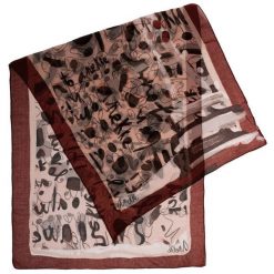 Bordowy Wzorzysty Szal Damski Anekke REAL. Czerwone szaliki i chusty damskie Anekke, bez wzorów. Za 119.00 zł.