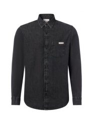 Calvin Klein Jeans koszula dżinsowa Mężczyźni Regular Fit Bawełna szary, M. Szare koszule męskie Calvin Klein Jeans, m, bez wzorów, z bawełny, klasyczne, bez kołnierzyka, bez ramiączek. Za 329.95 zł.