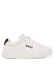 BOSS Sneakersy J53248 M Biały. Białe buty sportowe chłopięce Boss, bez wzorów, ze skóry, bez zapięcia. Za 609.99 zł.