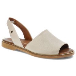 Beżowe Sandały Armodo Eleganckie Buty Damskie. Brązowe sandały damskie Armodo, bez wzorów, bez obcasa, bez zapięcia. Za 299.00 zł.