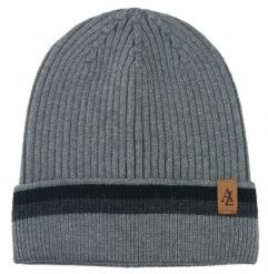 Jesienno-Zimowa Czapka (beanie) – Alties - Kolor Stalowy. Szare czapki i kapelusze męskie Alties, na zimę, bez wzorów, z dzianiny, sportowe. Za 59.00 zł.