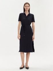 Tommy Hilfiger Sukienka codzienna WW0WW41278 Granatowy Regular Fit. Niebieskie sukienki damskie Tommy Hilfiger, na co dzień, s, bez wzorów, z bawełny, bez kołnierzyka, bez ramiączek, proste. Za 379.99 zł.