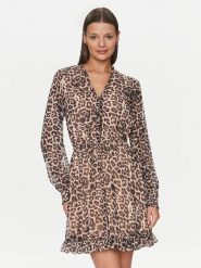 Guess Sukienka codzienna Vanessa W4GK42 WDW82 Brązowy Regular Fit. Brązowe sukienki damskie Guess, na co dzień, s, z aplikacjami, z syntetyku, bez kołnierzyka, bez ramiączek, proste. Za 419.99 zł.