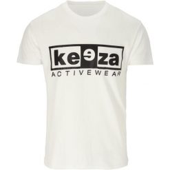 Koszulka sportowa męska KEEZA bawełniana. Białe koszulki sportowe męskie KEEZA, m, bez wzorów, z bawełny, bez kołnierzyka, bez ramiączek, do piłki nożnej. Za 26.00 zł.