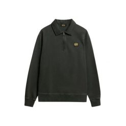 Bluza z suwakiem 1/2 i kontrastowymi szwami Superdry. Czarne bluzy męskie Superdry., m, bez wzorów, bez kaptura. Za 342.35 zł.
