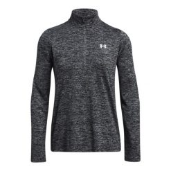 Damska koszulka sportowa Under Armour. Czarne koszulki sportowe damskie Under Armour, s, bez wzorów, z materiału, bez kołnierzyka, bez ramiączek, do biegania. Za 335.99 zł.