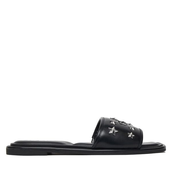 Klapki DKNY. Czarne klapki damskie DKNY, bez wzorów, bez obcasa. Za 345.99 zł.