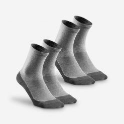Second Life - Skarpety turystyczne Quechua Hike 50 długie x2 - Stan Doskonały. Szare skarpety męskie QUECHUA, bez wzorów, z bawełny. Za 22.99 zł.
