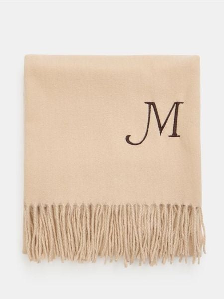 Szalik z frędzlami - beżowy. Brązowe szaliki i chusty damskie Sinsay, bez wzorów. Za 29.99 zł.