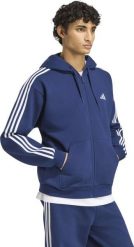 Adidas Bluza męska Essentials 3-Stripes Fleece Full-Zip Hoodie granatowa KY4144 S. Bluzy męskie Adidas, m, bez wzorów, bez kaptura. Za 301.31 zł.