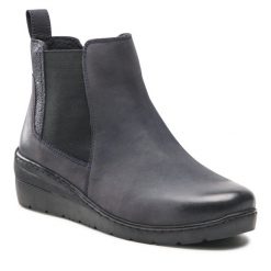 Botki Go Soft. Niebieskie botki damskie GO SOFT, bez obcasa, na koturnie, bez zapięcia. Za 119.99 zł.