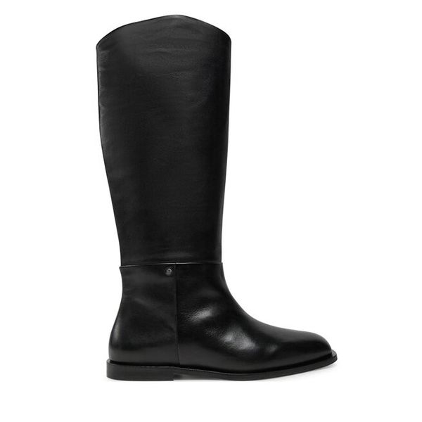Kozaki Bronx. Czarne kozaki damskie Bronx, bez obcasa, na płaskiej podeszwie. Za 498.99 zł.