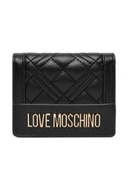 LOVE MOSCHINO Portfel JC5601PP1PLA0000 Czarny. Czarne portfele damskie Love Moschino, bez wzorów, ze skóry. Za 399.99 zł.