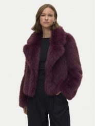 Vero Moda Futro Nora 10336482 Fioletowy Regular Fit. Fioletowe płaszcze damskie Vero Moda, m, bez wzorów, z futra, bez kaptura. Za 359.99 zł.