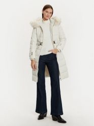 Morgan Płaszcz zimowy 242-GARENA Écru Slim Fit. Płaszcze damskie Morgan, na zimę, bez wzorów, z syntetyku, bez kaptura. Za 679.99 zł.