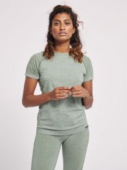 Koszulka fitness damska Hummel CI bezszwowa. Szare koszulki sportowe damskie Hummel, xs, bez wzorów, z materiału, bez kołnierzyka, bez ramiączek, na fitness i siłownię. Za 182.40 zł.
