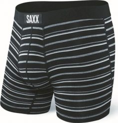 SAXX Bokserki męskie Vibe Boxer Brief Black Coast Stripe r. M. Czarne bokserki męskie Saxx, m, bez wzorów. Za 103.99 zł.