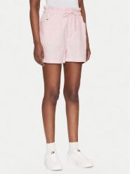 Tommy Jeans Szorty materiałowe DW0DW20360 Różowy Regular Fit. Czerwone szorty damskie Tommy Jeans, l, bez wzorów, z bawełny. Za 199.99 zł.