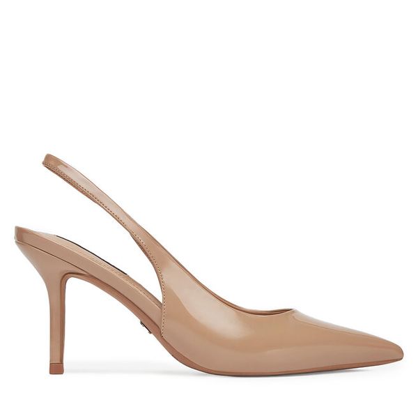 Szpilki Nine West. Brązowe sandały damskie Nine West, bez wzorów, bez obcasa, bez zapięcia. Za 229.99 zł.