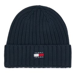 Czapka Tommy Hilfiger. Niebieskie czapki i kapelusze damskie Tommy Hilfiger, na zimę, bez wzorów. Za 149.99 zł.