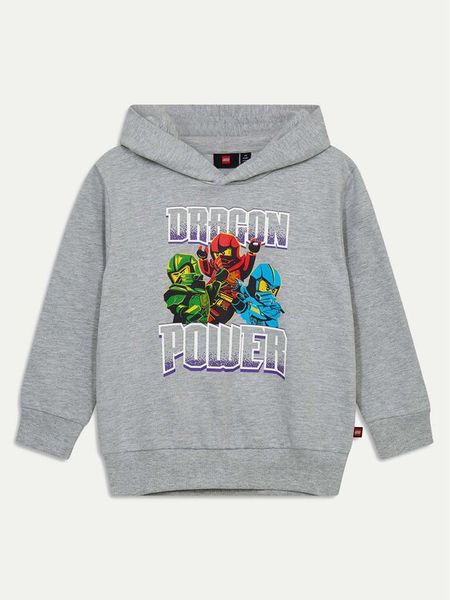 LEGO Bluza Ninjago 12011409 Szary Relaxed Fit. Szare bluzy dla chłopców LEGO, bez wzorów, z bawełny, bez ramiączek, bez kaptura. Za 109.99 zł.
