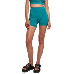 Szorty damskie z recyklingu z wysoką talią Urban Classics. Zielone obuwie sportowe damskie Urban Classics, bez wzorów, rowerowe. Za 152.50 zł.