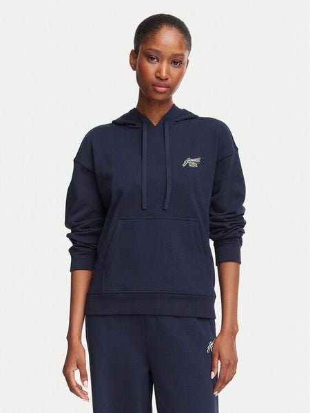 Lacoste Bluza SF8342 Granatowy Relaxed Fit. Niebieskie bluzy damskie Lacoste, bez wzorów, bez kaptura. Za 639.99 zł.