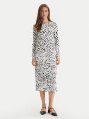 Calvin Klein Sukienka codzienna LV044E212G Écru Slim Fit. Sukienki damskie Calvin Klein, na co dzień, xl, bez wzorów, z syntetyku, bez kołnierzyka, bez ramiączek, proste. Za 489.99 zł.